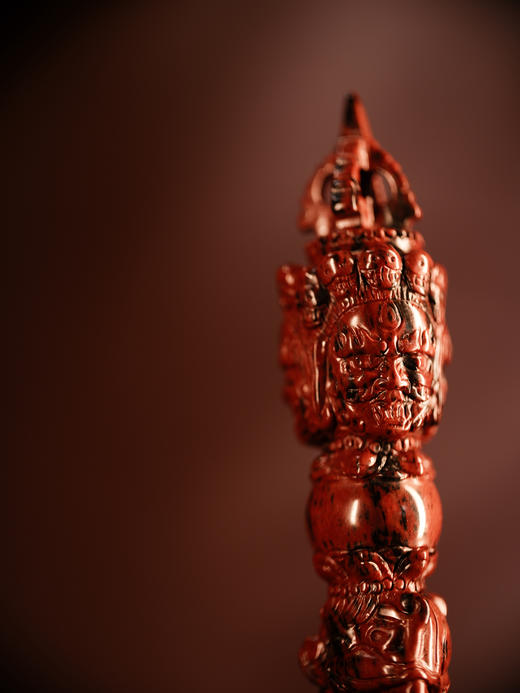 黑曜石/红曜石金刚杵配底座 高15.2cm【器悟雅玩】 商品图3