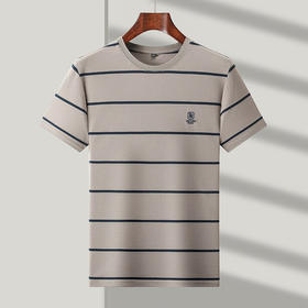 条纹棉T恤男时尚宽松圆领t恤上衣男装夏季新款短袖T恤    PSL-6196*