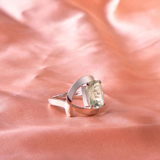 【绿水晶戒指】S925银绿水晶彩色宝石轻奢均码饰品送女士节日礼物JR25001 商品图1