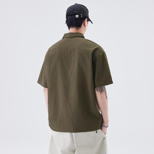 Polo衫套头工装男短袖夏季新款口袋拉链宽松翻领半袖衣服   AY-D3705【AY-3705】 商品图3