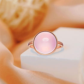 【粉水晶戒指】戒指女S925银天然粉水晶芙蓉石轻奢首饰品JR24918