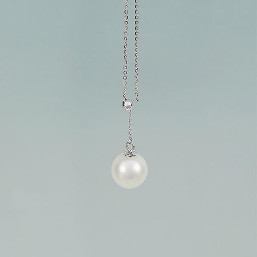 【现货】18K金珍珠项链水滴Y字锁骨链气质设计感【尺寸9.2mm】  【一物一证书】 商品图2