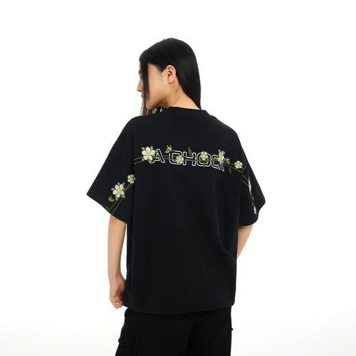 【Achock官方店】花卉刺绣logo短袖T恤男女美式设计感休闲体恤潮 商品图3
