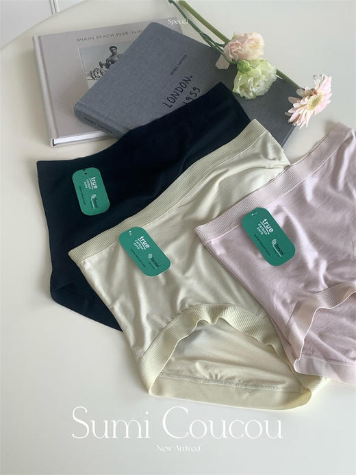 【轻柔裸感】零碳天丝兰精莫代尔女士内裤中高腰三角裤 无痕不夹臀 拍3条自动改价更划算 商品图3