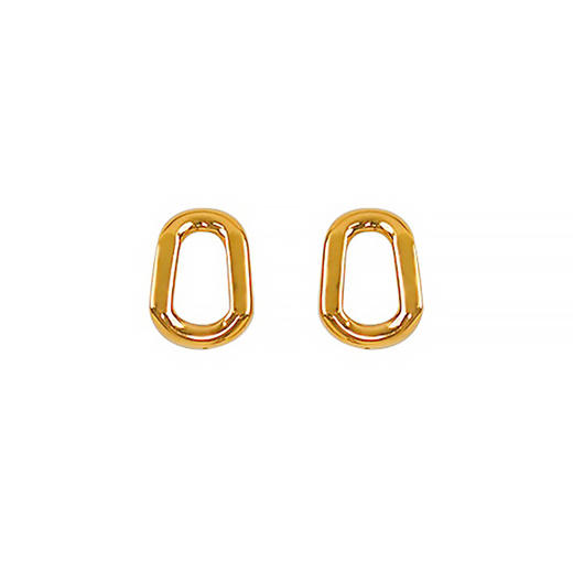 【现货】  足金999 5D工艺 耳环方形几何高级百搭耳钉【金重约2.06g】  【一物一广州省检标签】 商品图2