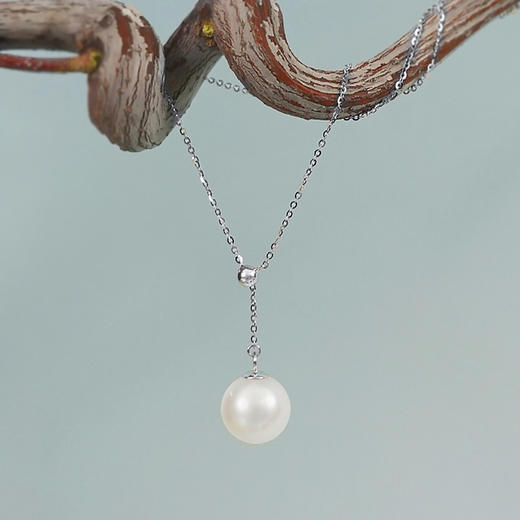 【现货】18K金珍珠项链水滴Y字锁骨链气质设计感【尺寸9.2mm】  【一物一证书】 商品图4