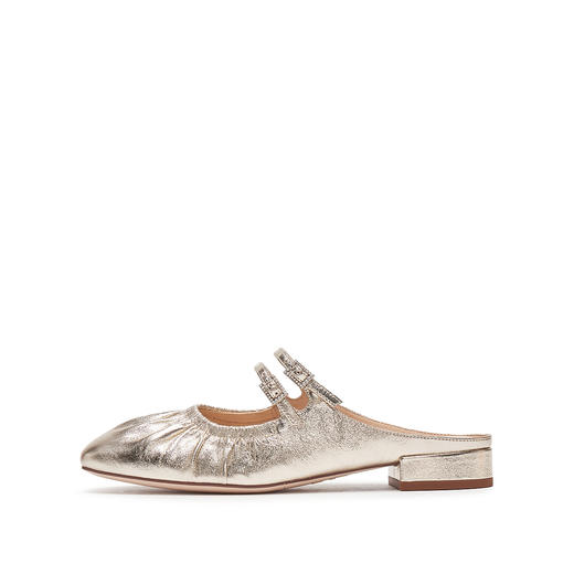 【云粉节】【思加图】BF思加图2025春季新款褶金鞋复古穆勒拖鞋EUE18, 吊牌价1290 商品图7