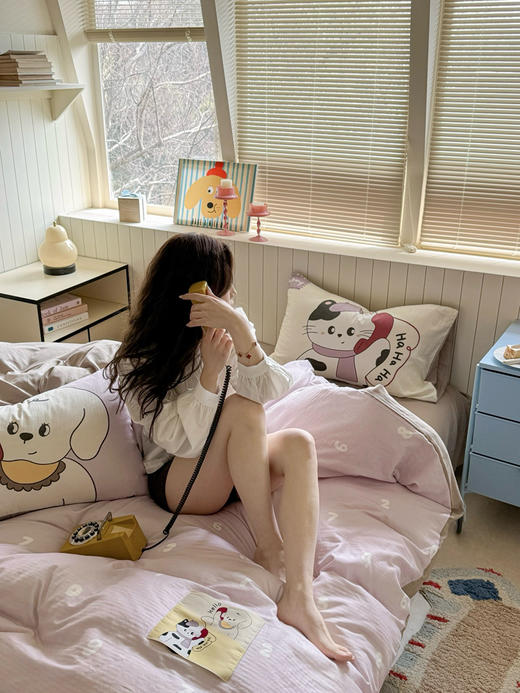 【童趣满满】A类全棉双层纱卡通贴布四件套 母婴级床上用品儿童房三件套被套床单四季可爱清新 商品图3