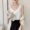 春夏季【修身宽带v领短款背心】新款丝绸缎面气质内搭上衣吊带背心 商品缩略图0