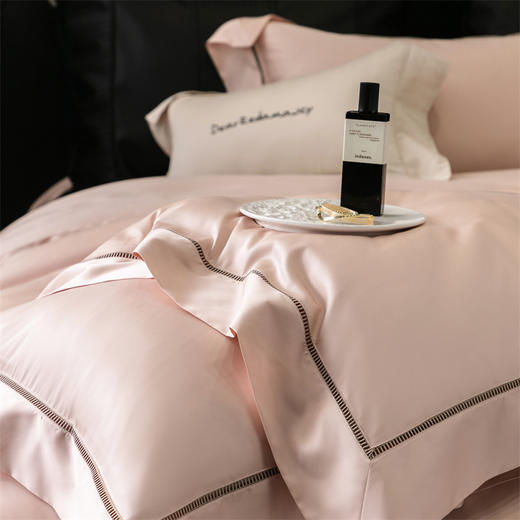 自然醒金太阳星耀臻柔棉纯色四件套丝滑细腻镂空宽边天丝棉艾草纤维床单被套床上用品KY 商品图10