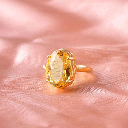 【黄水晶戒指/耳环/吊坠】S925银黄水晶均码轻奢时尚首饰品JR25005/JE25005/JP25005 商品图2