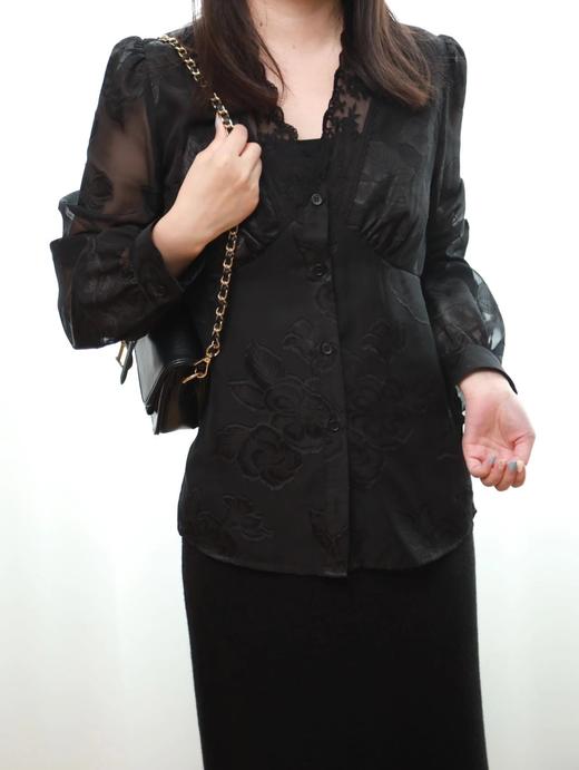 LPIUTY品牌直发！提花蕾丝V领收腰衬衫 C12TJ-99926 商品图10