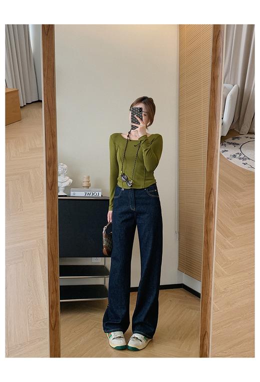 春秋冬三季丹宁原色直筒修身窄版牛仔裤 商品图12