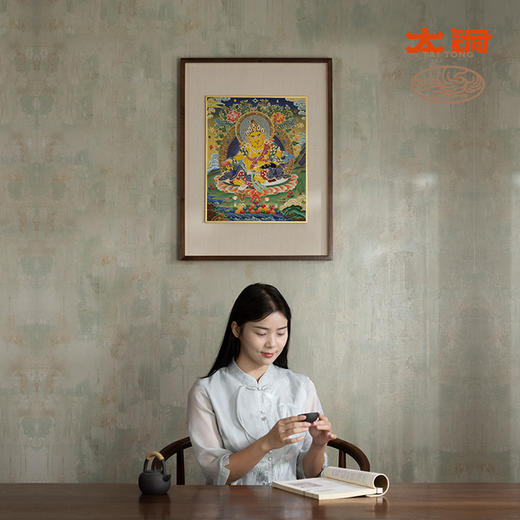 太铜 铜雕画《黄财神 景泰蓝画》客厅玄关沙发背景墙装饰画 商品图5