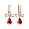 【石榴石耳环】S925银酒红石榴石彩色宝石蝴蝶结耳饰品耳坠JE19285 商品缩略图3