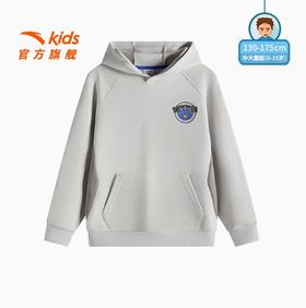 安踏儿童男大童连帽卫衣篮球套头衫2025春新款中大童运动抗菌卫衣352511714