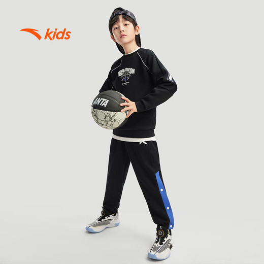 安踏儿童卫衣男大童零碳莱赛尔篮球系列针织套头衫352511712 商品图2