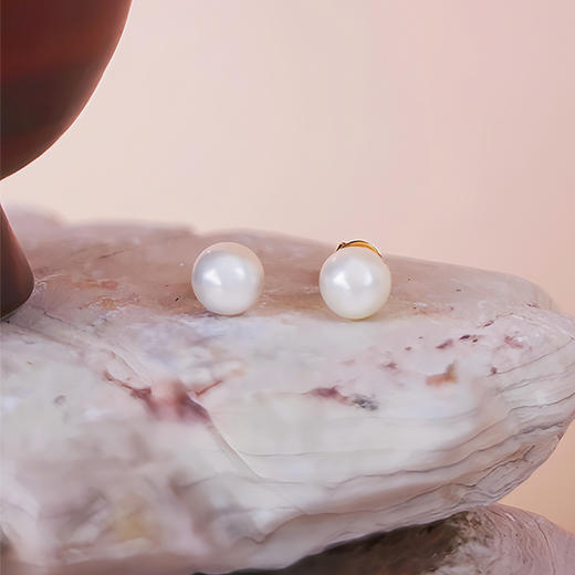 【现货】18K金珍珠耳钉小灯泡简约款【尺寸6mm】  【一物一证书】 商品图2