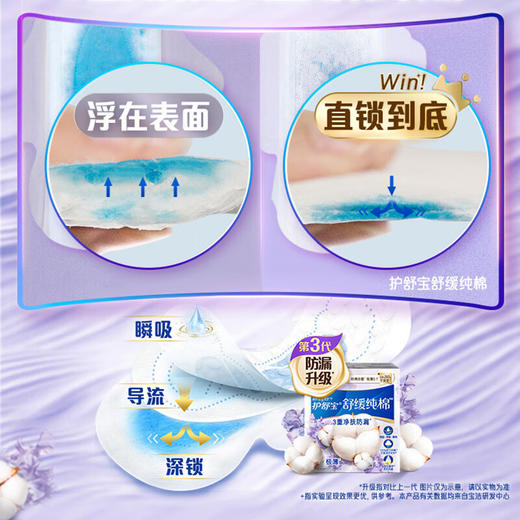护舒宝舒缓纯棉卫生巾淡香极薄夜用284mm 7片 商品图3