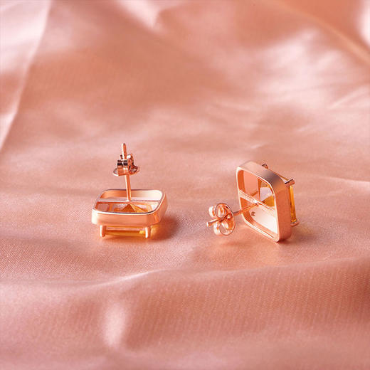 【黄水晶耳环】S925银黄水晶彩色宝石轻奢耳饰品JE25003 商品图3