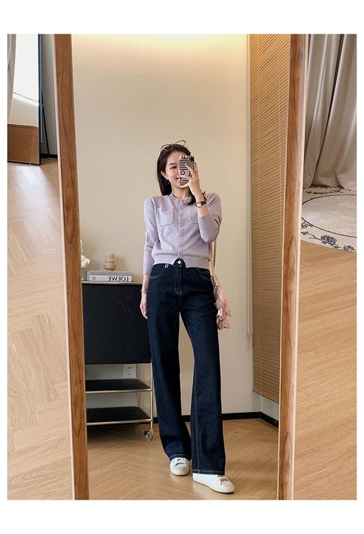 春秋冬三季丹宁原色直筒修身窄版牛仔裤 商品图8