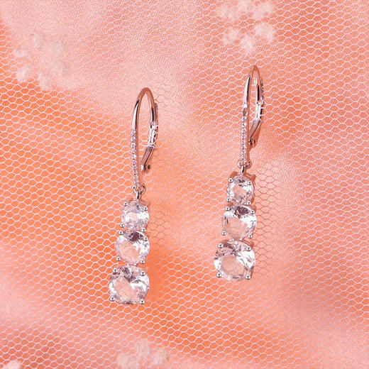 【白水晶耳环】耳坠女天然白水晶S925银耳饰品时尚轻奢耳坠耳钉JE25002 商品图1