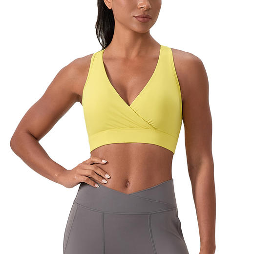 跃牌【欲动春风】系列 瑜伽运动内衣裸感深V性感健身文胸锦纶高弹工字背心52763 商品图4