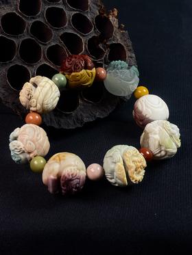 阿拉善玛瑙十八罗汉手串