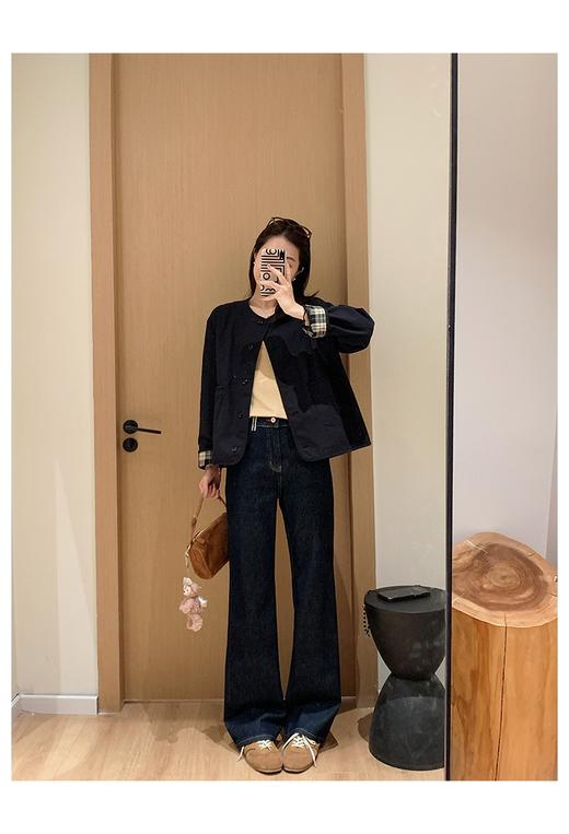 春秋冬三季丹宁原色直筒修身窄版牛仔裤 商品图7