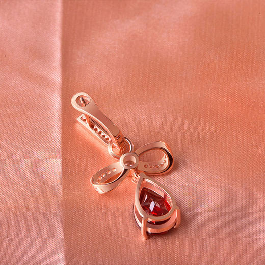 【石榴石耳环】S925银酒红石榴石彩色宝石蝴蝶结耳饰品耳坠JE19285 商品图2