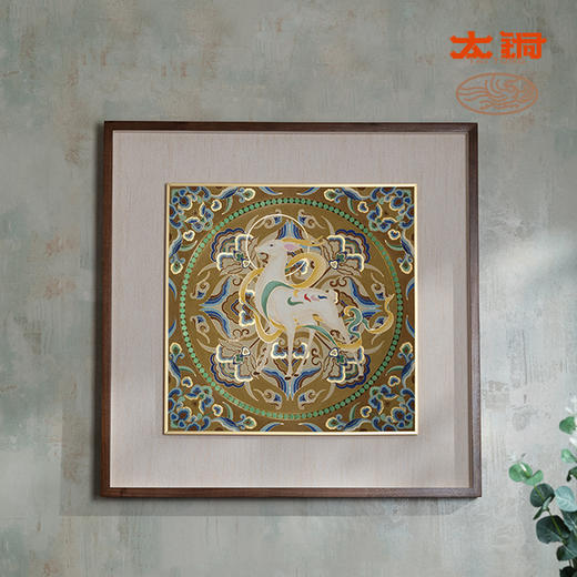 太铜 铜雕画《九色神鹿 景泰蓝画》客厅玄关沙发背景墙装饰画 商品图2