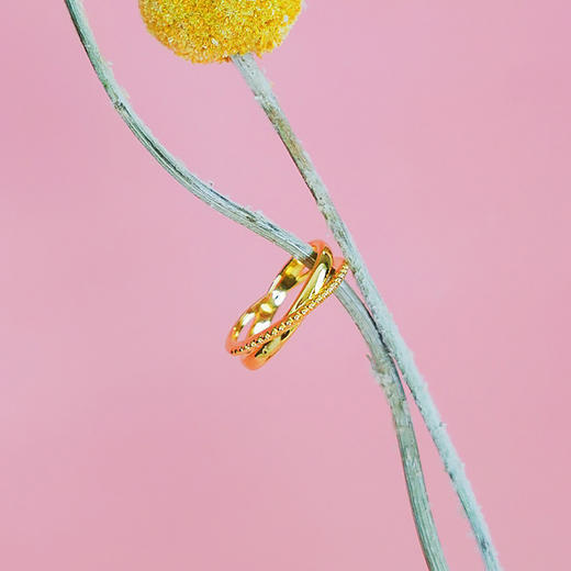 【现货】  足金999 5D工艺 戒指莫比乌斯环极简交织款【金重约1.48g圈口17.8mm】  【一物一广州省检标签】 商品图3