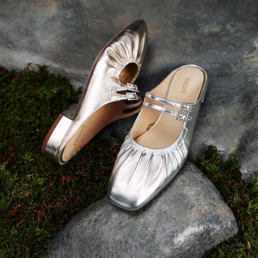 【云粉节】【思加图】BF思加图2025春季新款褶金鞋复古穆勒拖鞋EUE18, 吊牌价1290 商品图2