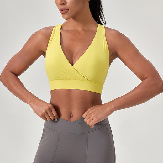 跃牌【欲动春风】系列 瑜伽运动内衣裸感深V性感健身文胸锦纶高弹工字背心52763 商品图3