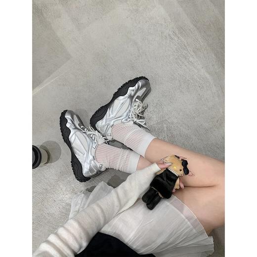 「原创月牙底~高颜值」蕾丝珍珠带内增高休闲阿甘鞋 商品图1