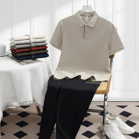 精选40S高端长绒棉柔软透气清凉舒适冰感男士翻领时尚商务休闲polo衫  HLS-GS82019