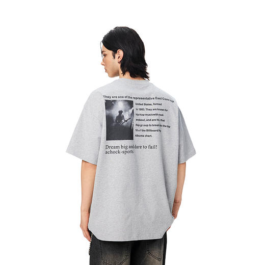 【Achock官方店】美式复古短袖T恤男女潮牌重磅印花情侣半袖体恤 商品图0