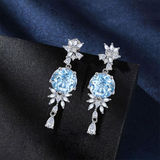 【托帕石耳环】S925银托帕石彩色宝石轻奢耳饰品JE19276 商品图0