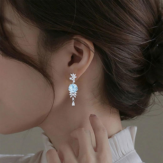 【托帕石耳环】S925银托帕石彩色宝石轻奢耳饰品JE19276 商品图2