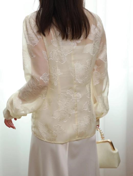 LPIUTY品牌直发！提花蕾丝V领收腰衬衫 C12TJ-99926 商品图5