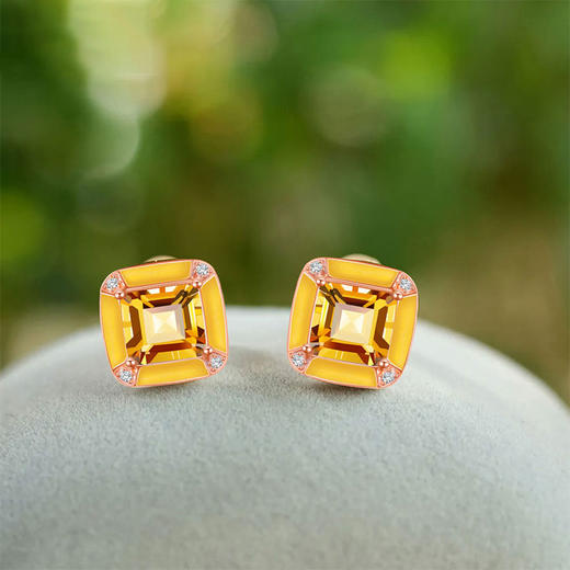 【黄水晶耳环】S925银黄水晶彩色宝石轻奢耳饰品JE25003 商品图0
