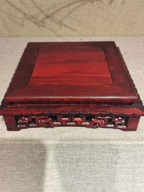 正方形红檀底座19*19cm