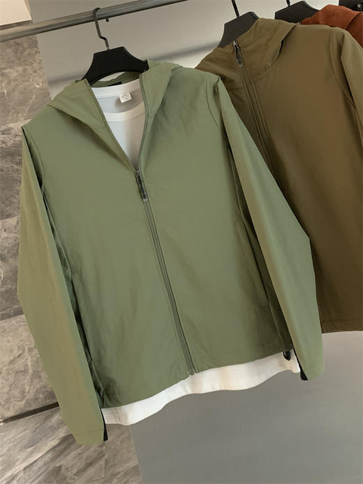 专业户外! 2025格纹肌理!复合科技顺滑细腻防风防泼水连帽夹克外套男士！ 商品图8