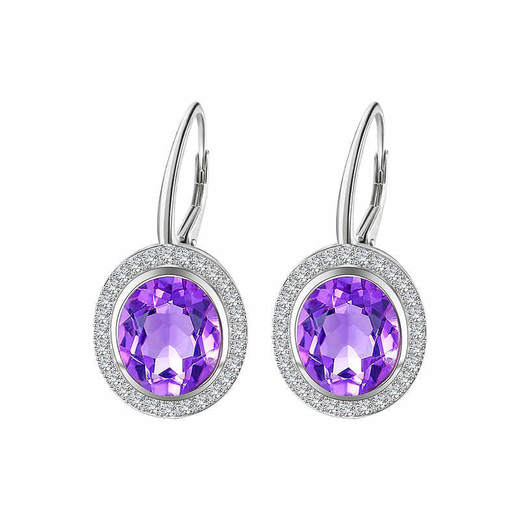 【紫水晶耳环】耳坠女S925银天然紫水晶轻奢时尚耳扣耳环饰品JE25009 商品图4