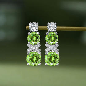 【橄榄石耳环】耳钉女S925银橄榄石轻奢时尚彩色宝石耳饰品JE25011