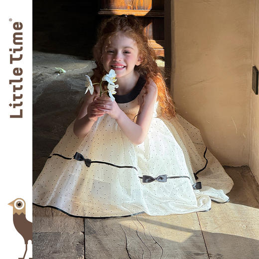 littletime女童连衣裙夏装2025新款女孩生日礼服波点裙儿童公主裙 商品图3