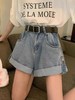 夏季【韩版辣妹卷边牛仔短裤】新款百搭宽松遮胯显瘦a字阔腿热裤子 商品缩略图2