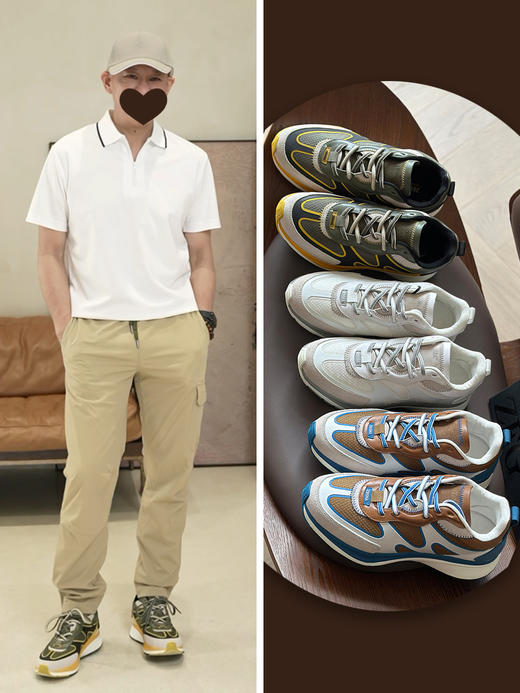 现货 THS-限时 杰尼家 麂皮/牛皮革拼接网布运动鞋 3色 AZ352 商品图0