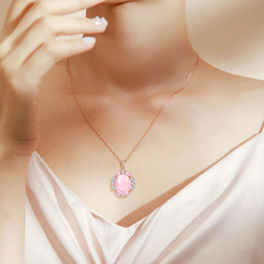 【粉水晶戒指/耳环/吊坠】S925银粉水晶均码轻奢时尚芙蓉石JR25006/JE25006/JP25006 商品图10