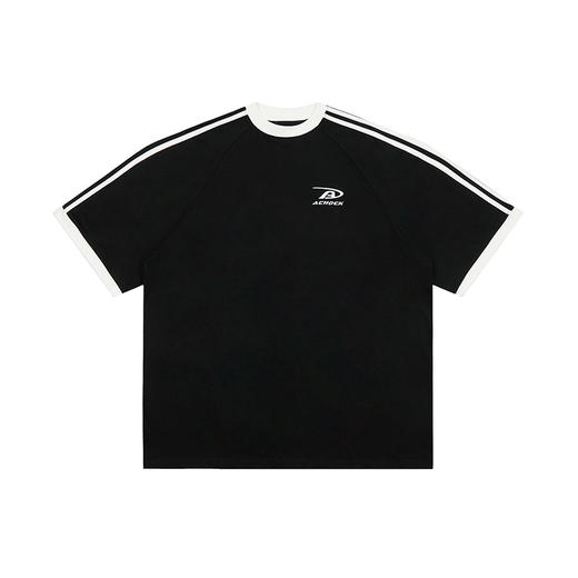 【Achock官方店】美式高街织带拼接新款T恤潮牌简约情侣圆领短袖 商品图4